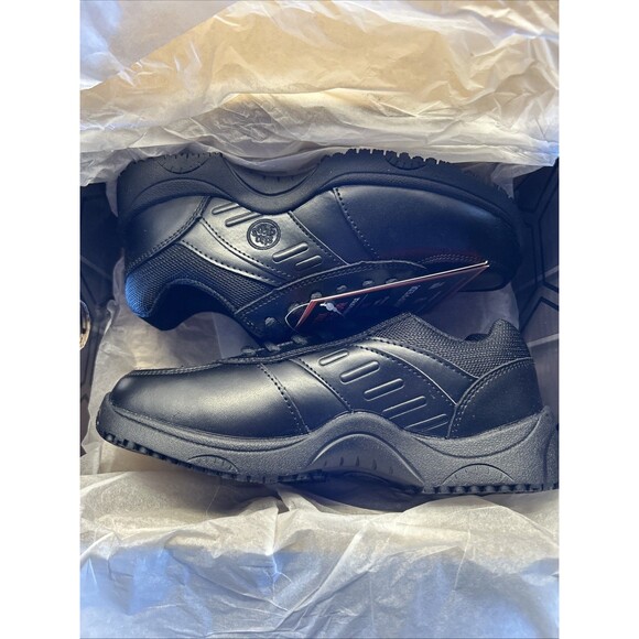 SlipGrips Lace-Up Slip Resistant Work Shoe Men 6 Women 8 Black New in Box - Picture 8 of 9